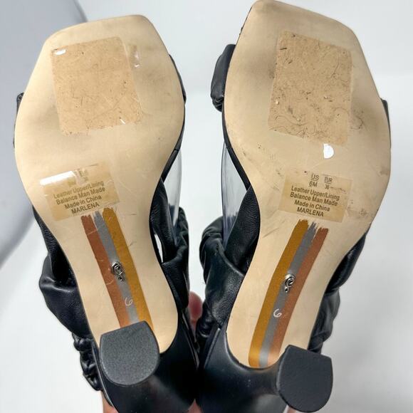 NEW Sam Edelman Marlena Black Ruched Leather Slingback Sandals Size 6, MSRP $140 - Picture 11 of 12